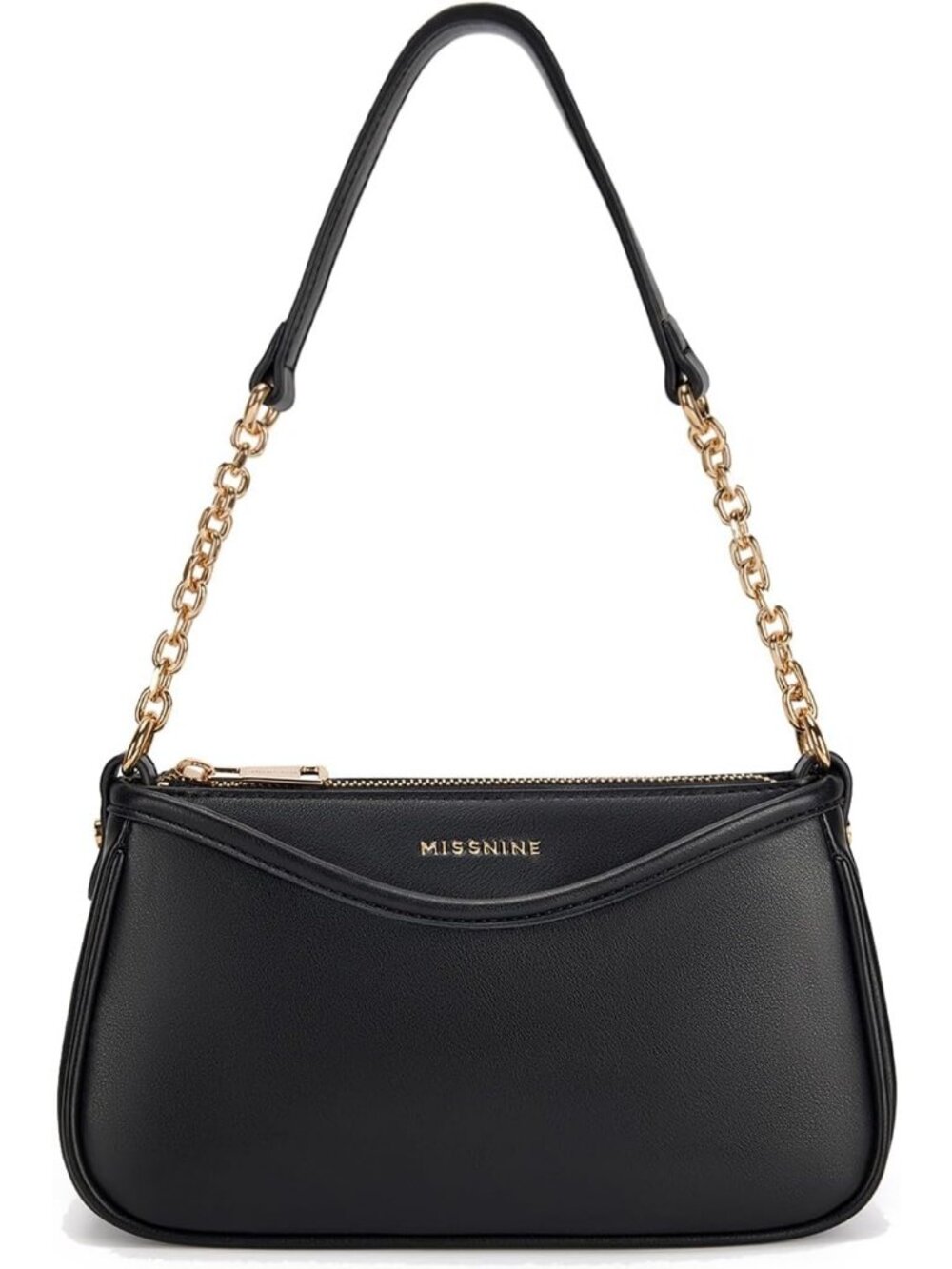 Womens Black Vegan Leather Small Hobo Underarm Clutch Purse Shoulder Bag